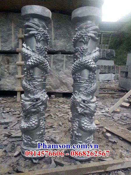 68 Cột tròn nhà thờ đình chùa miếu bằng đá điêu khắc rồng đẹp