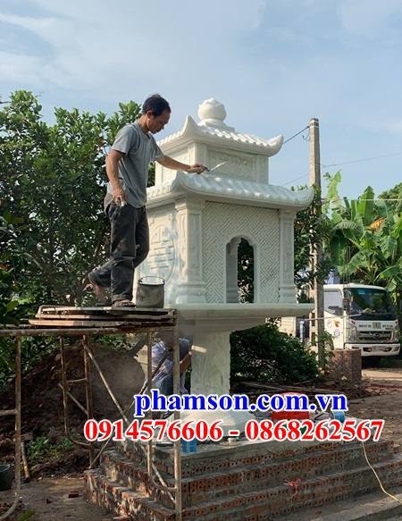 84 Mẫu miếu thổ thần bằng đá trắng nguyên khối đẹp