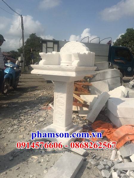 Bàn thờ mẫu cửu trùng thiên bằng đá trắng liền khối đẹp tại Sài Gòn