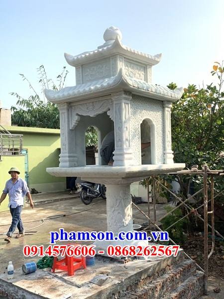 Cây hương thờ ngoài trời bằng đá đẹp có mái che tại Sài Gòn