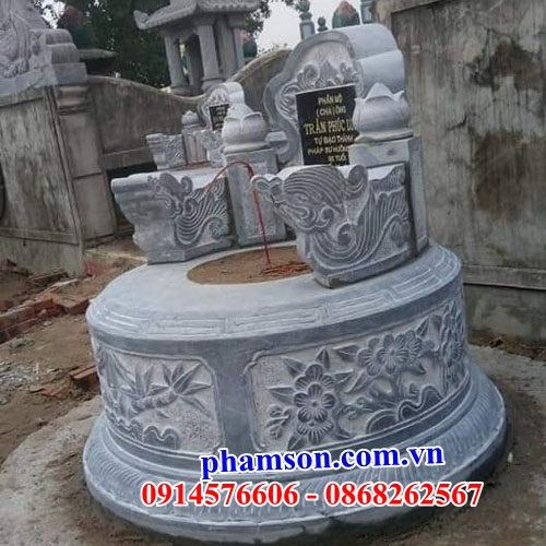01 Mẫu mộ tròn hình tròn lục lăng bát giác ông bà cô tổ bố mẹ bằng đá ninh bình đẹp bán tại Quảng Bình