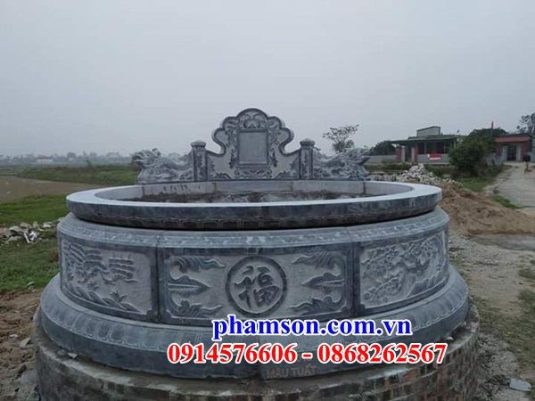 01 Mẫu mộ tròn hình tròn lục lăng bát giác ông bà cô tổ bố mẹ bằng đá tự nhiên đẹp bán tại Quảng Bình