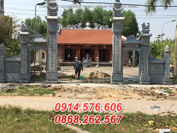 02+ Mẫu cổng nhà thờ đình chùa bằng đá đẹp
