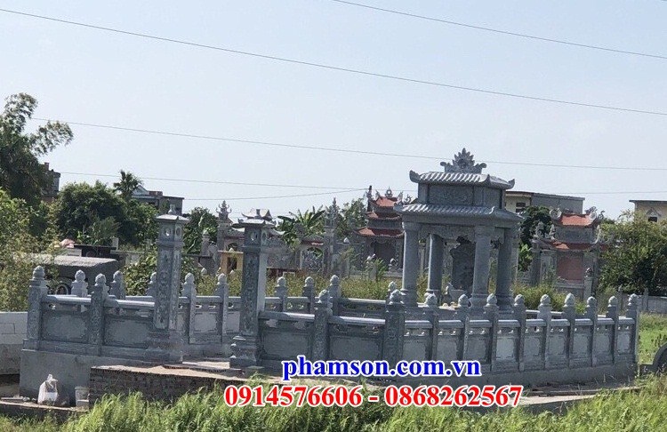 03 Nghĩa trang gia đình dòng họ gia tộc bằng đá xanh đẹp bán tại Quảng Ngãi