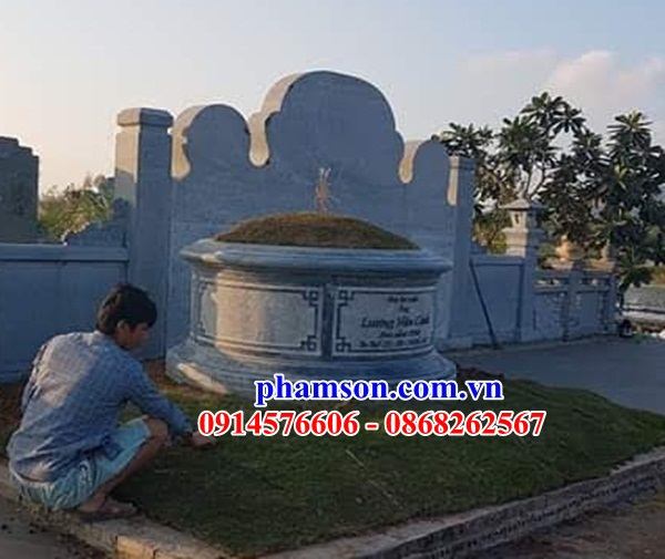 04 Mẫu mộ tròn hình tròn lục lăng bát giác ông bà cô tổ tiên bố mẹ bằng đá tự nhiên đẹp bán tại Thanh Hóa