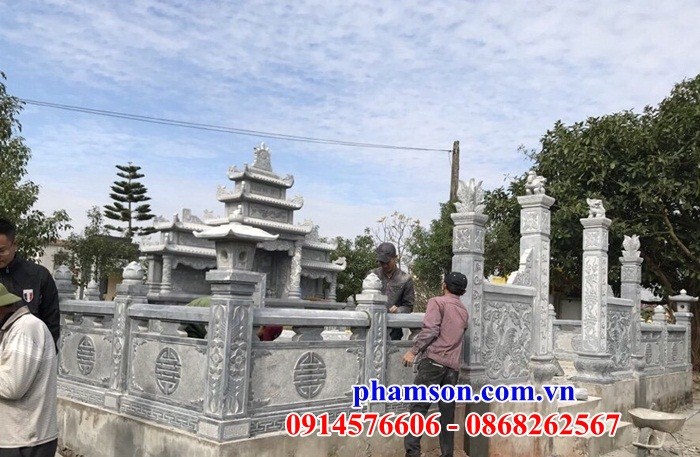 04 Nghĩa trang khu lăng mộ gia đình dòng họ gia tộc bằng đá nguyên khối đẹp bán tại Đà Nẵng