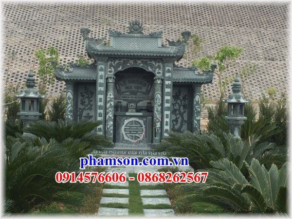 09 Mẫu mồ mả bằng đá xanh rêu thiết kế đẹp tại Hòa Bình