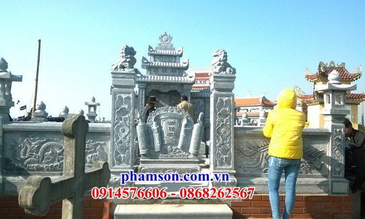 09 Nghĩa trang khu lăng mộ gia đình dòng họ gia tộc bằng đá nguyên khối đẹp bán tại Nghệ An