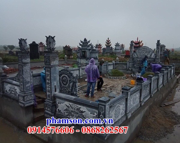09 Nghĩa trang khu lăng mộ gia đình dòng họ gia tộc bằng đá xanh đẹp bán tại 
