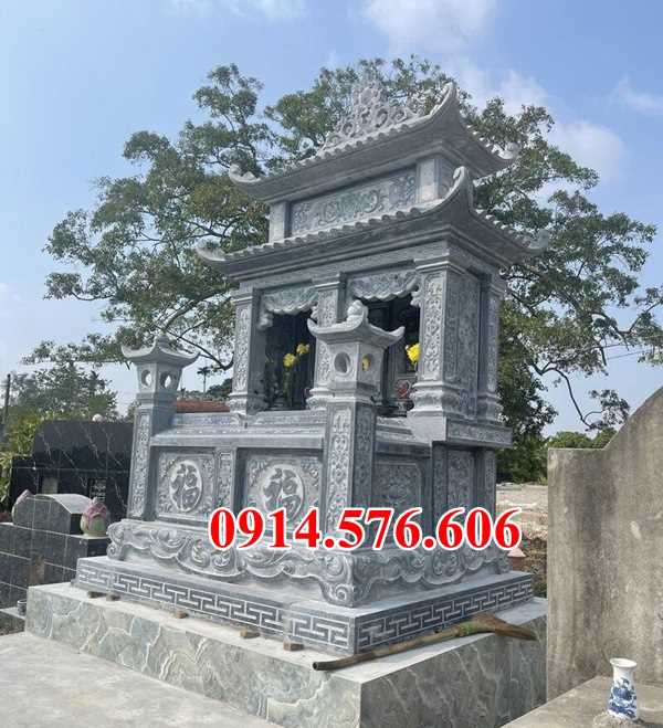 13 Mẫu mộ dòng họ song thân phu thê đá đôi đẹp bán tại Thái Bình