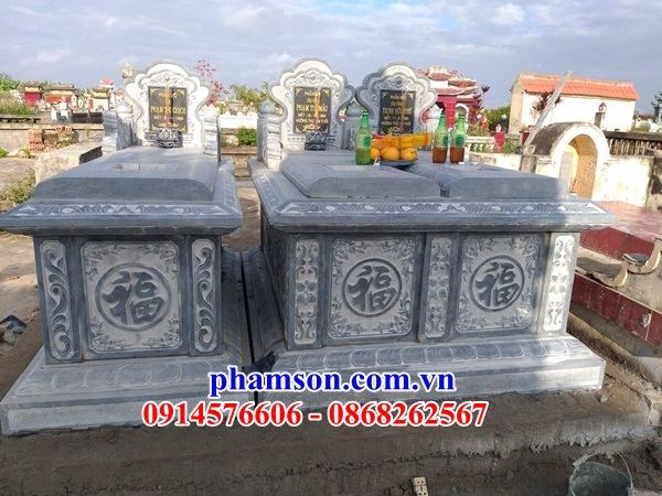 17 Mẫu mộ đá đôi gia đình bố ba cha mẹ hai ba bốn năm ngôi liền nhau đẹp bán tại Vĩnh Phúc