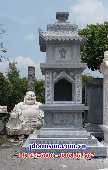 21 Tháp mộ đá nguyên khối đẹp bán tại Bình Phước cất giữ để hũ lọ tro hài cốt phật giáo sư trụ trì