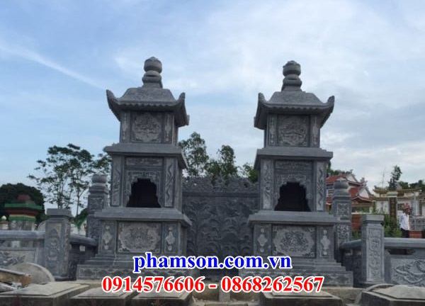 21 Tháp mộ đá xanh đẹp bán tại Bình Phước cất giữ để hũ lọ tro hài cốt phật giáo sư trụ trì