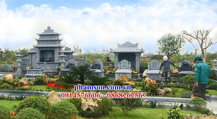 23 Nghĩa trang khu lăng mộ gia đình dòng họ gia tộc bằng đá đẹp bán tại Nam Định