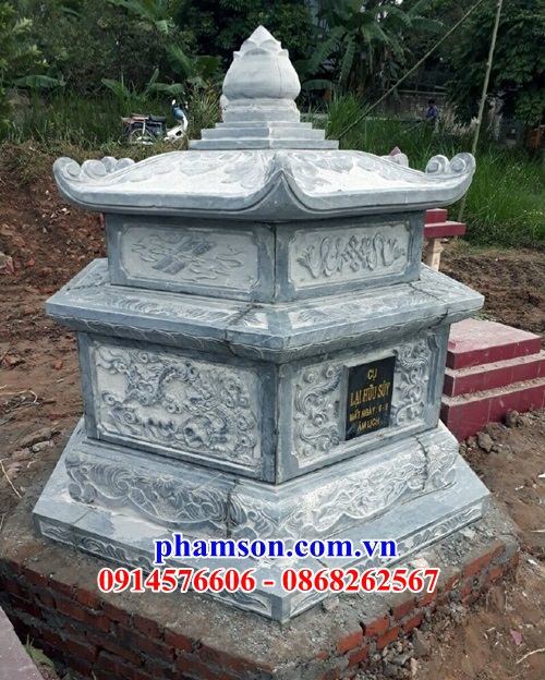 24 Mẫu mộ tròn hình tròn lục lăng bát giác ông bà cô tổ bố mẹ bằng đá nguyên khối đẹp bán tại Bắc Ninh