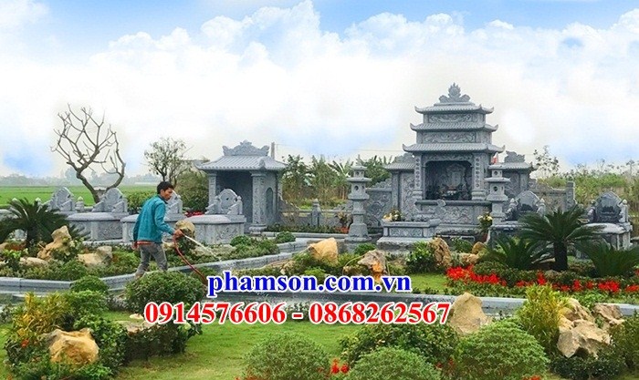 24 Nghĩa trang khu lăng mộ gia đình dòng họ gia tộc bằng đá đẹp bán tại Thái Bình