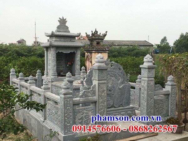 24 Nghĩa trang khu lăng mộ gia đình dòng họ gia tộc bằng đá xanh đẹp bán tại Thái Bình