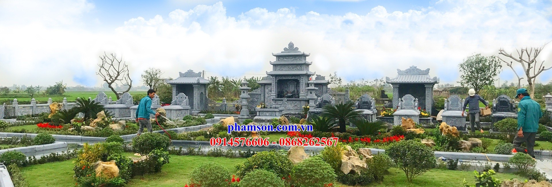 25 Nghĩa trang khu lăng mộ gia đình dòng họ gia tộc bằng đá đẹp bán tại Quảng Ninh