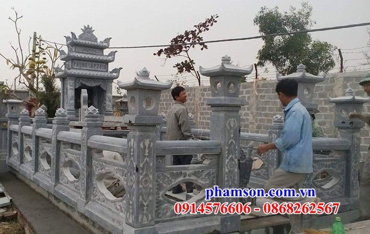 28 Nghĩa trang khu lăng mộ gia đình dòng họ gia tộc bằng đá xanh đẹp bán tại Hưng Yên