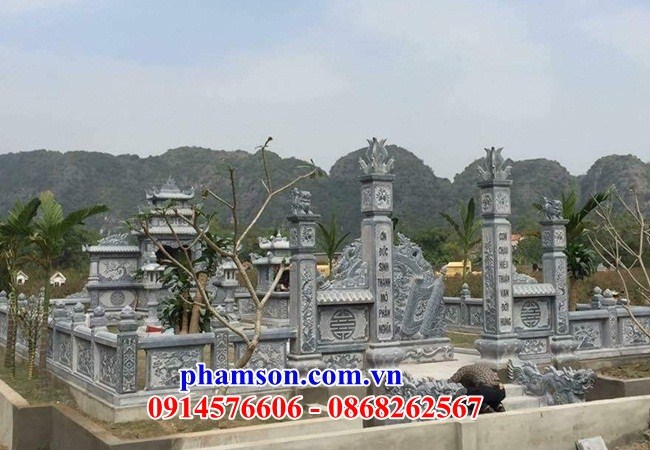 29 Nghĩa trang khu lăng mộ nghĩa trang gia đình dòng họ gia tộc bằng đá nguyên khối đẹp bán tại Lạng Sơn
