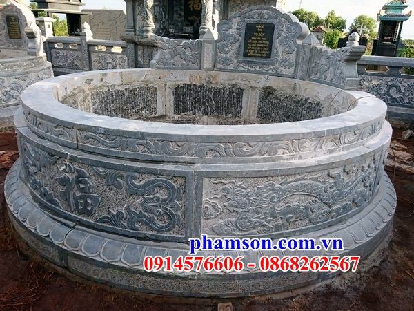 30 Mẫu mộ tròn hình tròn lục lăng bát giác ông bà cô tổ bố mẹ bằng đá đẹp bán tại Cao Bằng