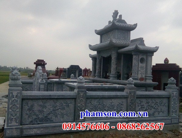 31 Nghĩa trang khu lăng mộ gia đình dòng họ gia tộc bằng đá xanh đẹp bán tại Bắc Giang