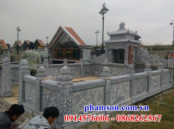34 Nghĩa trang khu lăng mộ mồ mả gia đình tổ tiên dòng họ ông bà bố mẹ bằng đá đẹp bán tại Ninh Bình