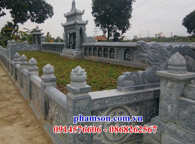34 Nghĩa trang khu lăng mộ mồ mả gia đình tổ tiên dòng họ ông bà bố mẹ bằng đá xanh đẹp bán tại Ninh Bình