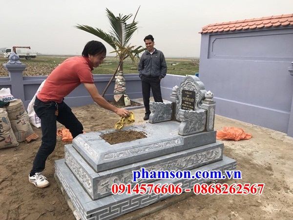 5 mẫu mộ đá tam sơn tam cấp kích thước phong thủy thiết kế đơn giản