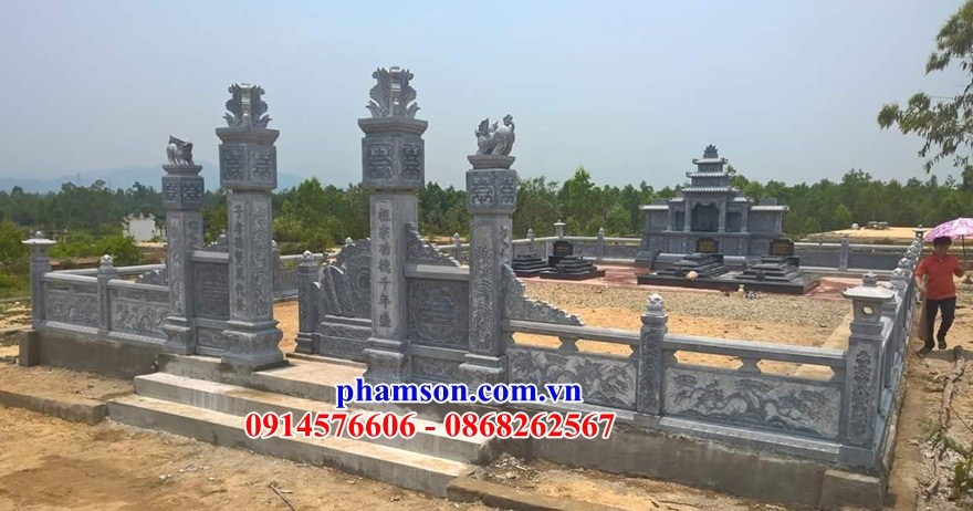 51 Nghĩa trang khu lăng mộ mồ mả gia đình dòng họ gia tộc tổ tiên ông bà ba bố cha mẹ bằng đá ninh bình đẹp bán tại Đồng Nai