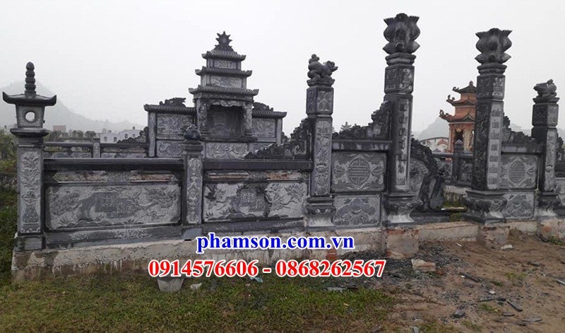 54 Nghĩa trang khu lăng mộ mồ mả gia đình dòng họ gia tộc tổ tiên ông bà bố ba cha mẹ bằng đá xanh đẹp bán tại Sài Gòn
