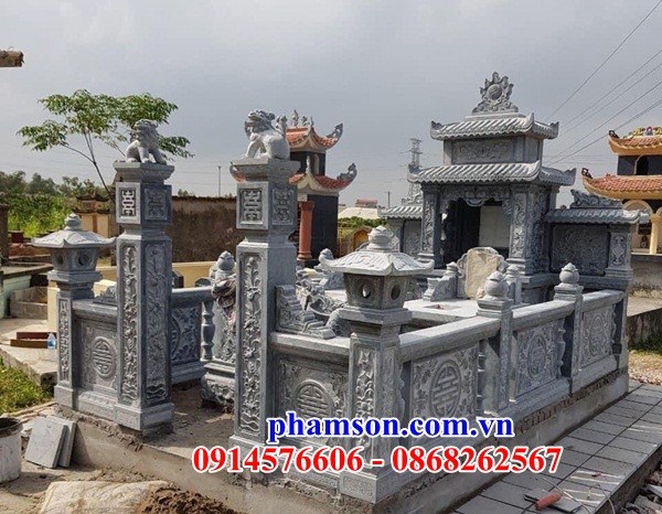 56 Nghĩa trang khu lăng mộ mồ mả gia đình dòng họ gia tộc tổ tiên ông bà bố cha mẹ bằng đá xanh đẹp bán tại Lâm Đồng thiết kế hiện đại