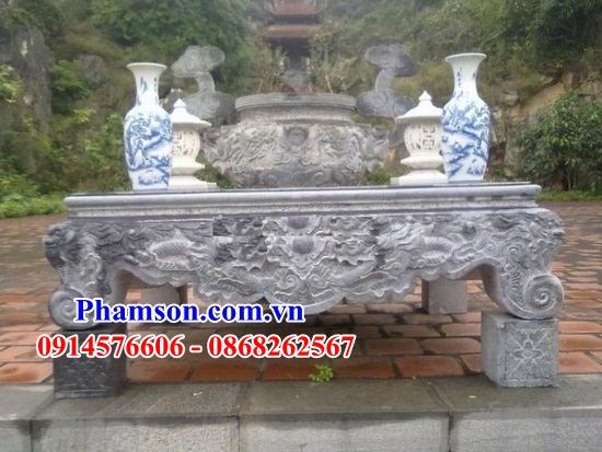 63 Hình ảnh bàn sắm lễ đình đền chùa miếu bằng đá mỹ nghệ Ninh Bình kích thước chuẩn phong thủy