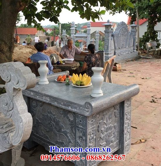 63 Hình ảnh bàn sắm lễ đình đền chùa miếu khu lăng mộ bằng đá kích thước chuẩn phong thủy