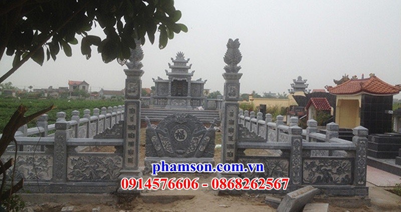64 Nghĩa trang khu lăng mộ mồ mả gia đình dòng họ gia tộc ông bà bố ba cha mẹ bằng đá xanh đẹp bán tại Phú Yên