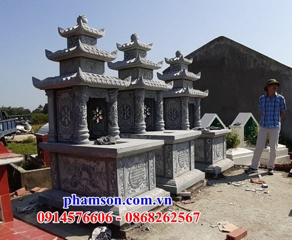 Bán báo giá mộ ba mái khu lăng mộ nghĩa trang gia đình bằng đá mỹ nghệ Ninh Bình đẹp