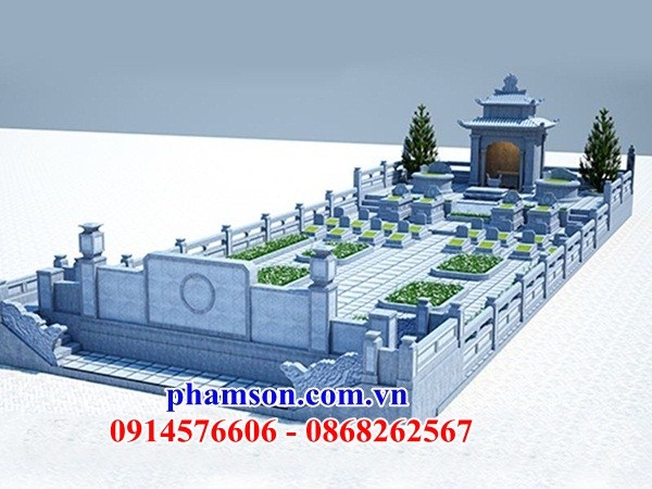 Bản vẽ thiết kế 3D phối cảnh tổng quan khu lăng mộ bằng đá thiết kế đẹp theo phong thủy
