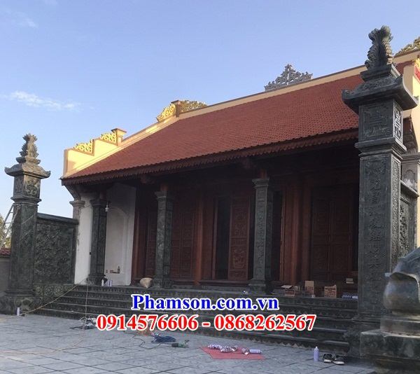 Cột đồng trụ nhà thờ đình chùa miếu bằng đá thiết kế chuẩn phong thủy đẹp