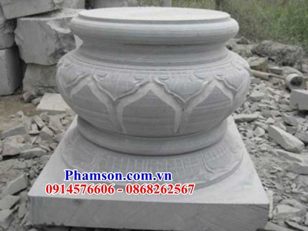 Hình ảnh chân cột nhà thờ đình đền chùa miếu bằng đá thiết kế cơ bản đẹp