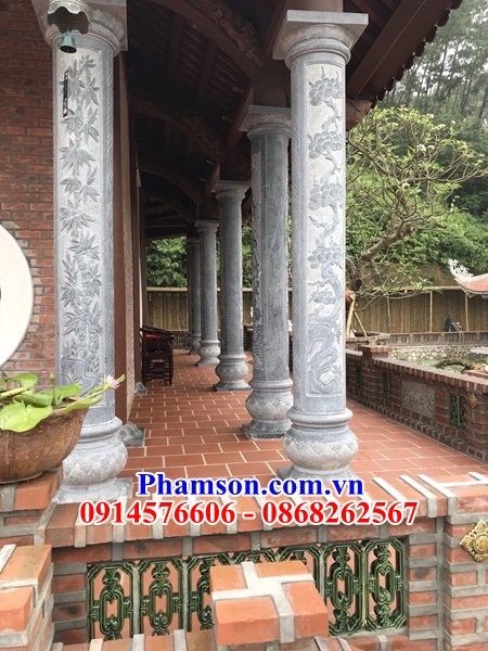 Hình ảnh cột nhà thờ đình chùa miếu bằng đá mỹ nghệ Ninh Bình đẹp
