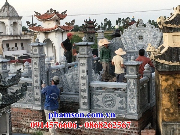 Hình ảnh khu lăng mộ nghĩa trang gia đình dòng họ bằng đá thiết kế chuẩn phong thủy đẹp