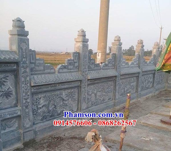 Hình ảnh lan can tường rào nhà thờ đình chùa khu lăng mộ bằng đá xanh Thanh Hóa đẹp