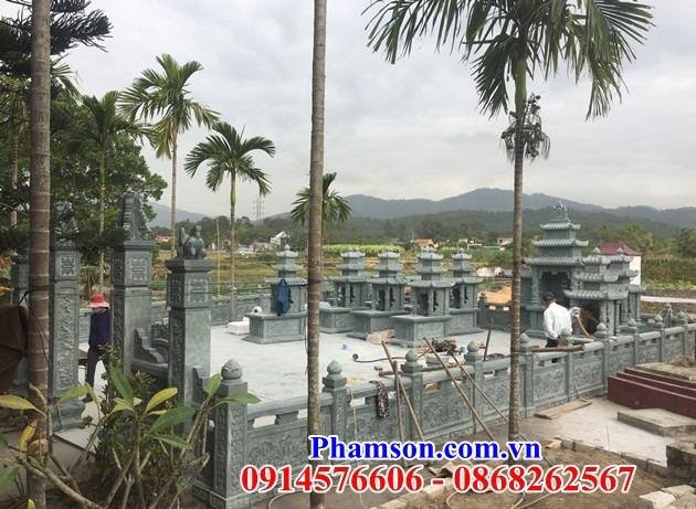 Khu lăng mộ gia đình dòng họ bằng đá xanh Thanh Hóa đẹp