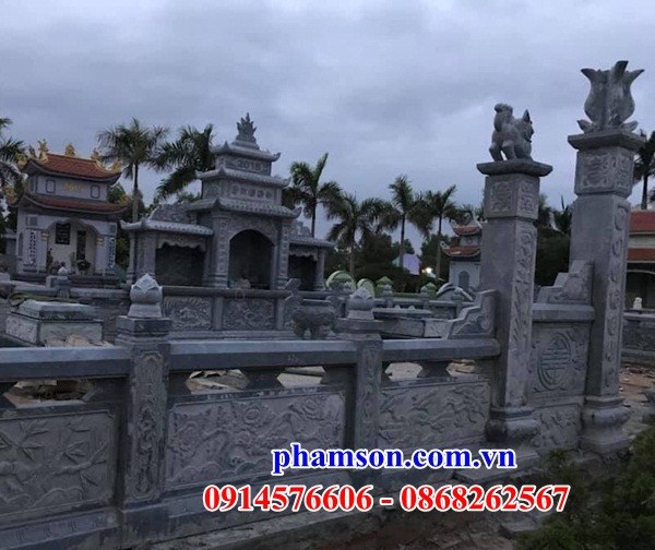 Kích thước khu lăng mộ nghĩa trang gia đình dòng họ bằng đá mỹ nghệ Ninh Bình đẹp theo phong thủy