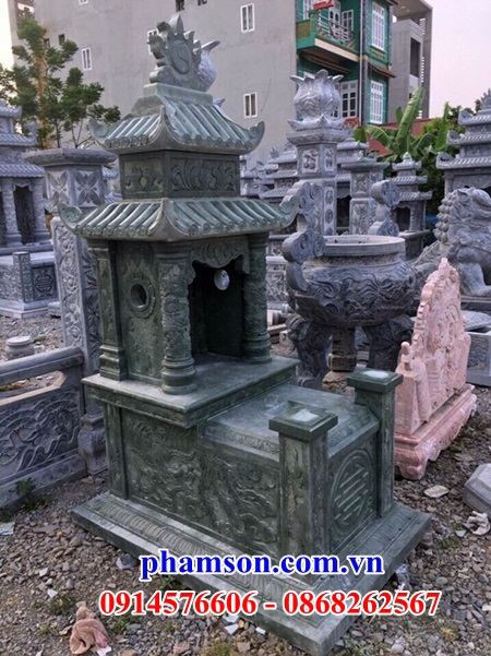 Kích thước mộ bằng đá xanh rêu chạm khắc hoa văn tinh xảo đẹp