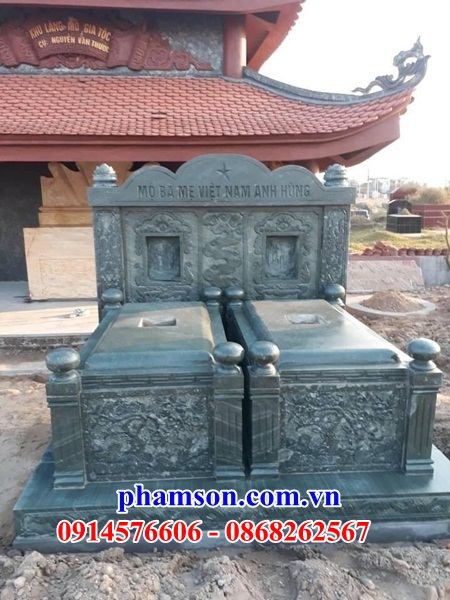 Kích thước mộ bằng đá xanh rêu thiết kế hiện đại đẹp