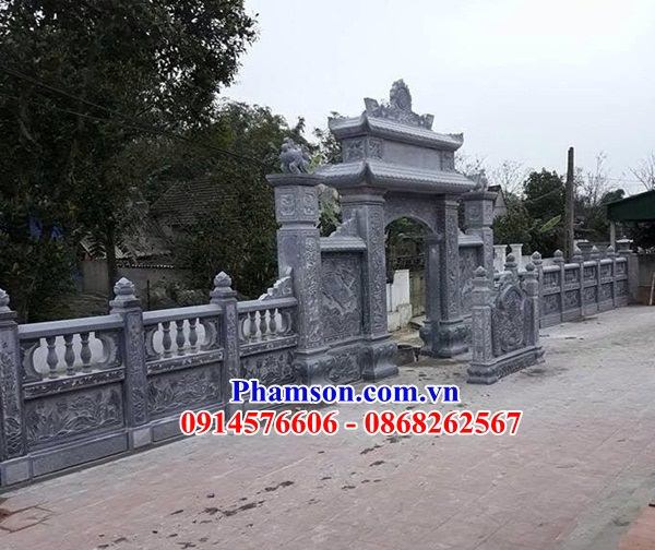 Mẫu cổng nhà thờ đình chùa miếu bằng đá xanh Thanh Hóa đẹp