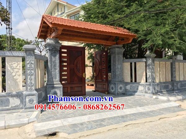 Mẫu cổng từ đường nhà thờ đình chùa bằng đá mỹ nghệ Ninh Bình đẹp