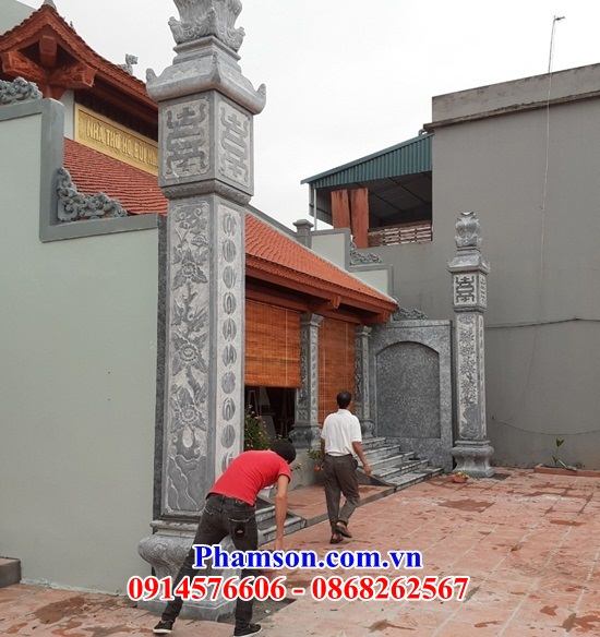 Mẫu cột đồng trụ nhà thờ đình chùa miếu bằng đá kích thước chuẩn phong thủy đẹp