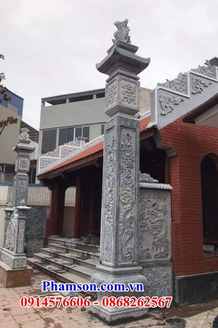 Mẫu cột đồng trụ nhà thờ đình chùa miếu bằng đá thiết kế đẹp